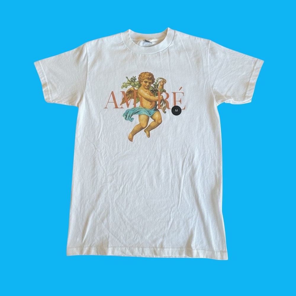 White Graphic T-Shirt with Angel Print